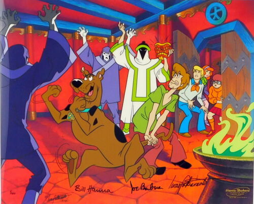 SCOOBY DOO Signed Hanna Barbera Limited Edition Cel art Cell Mystery Mask Mix Up
